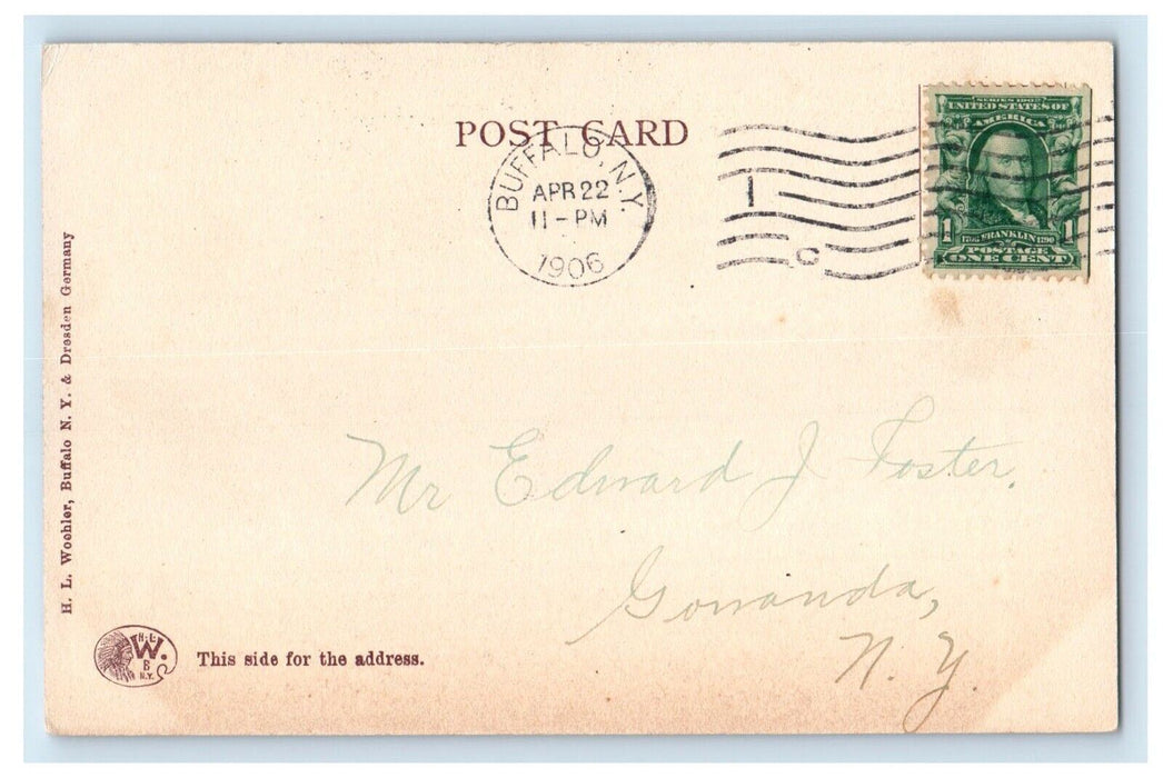 1906 Casino And Park Lake Canoe Boats Buffalo New York NY Antique Postcard