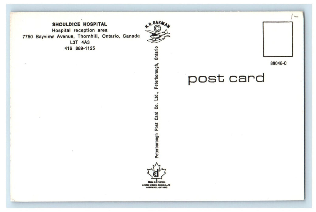 c1960's Recreation Area, Shouldice Hospital Thornhill Ontario Canada Postcard