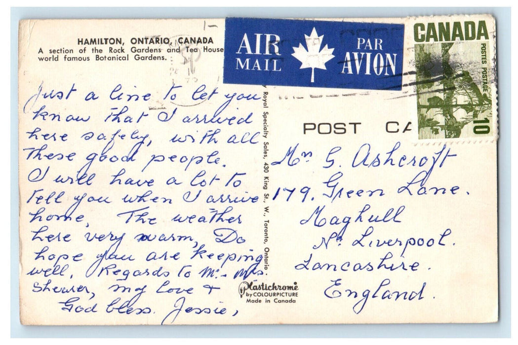 c1960's A Section of Rock Gardens & Tea House Hamilton Ontario Canada Postcard