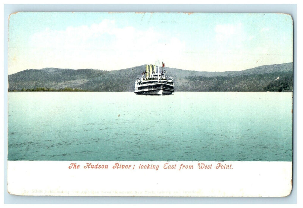c1905 The Hudson River Looking East From Point Steamer Ship New York NY Postcard