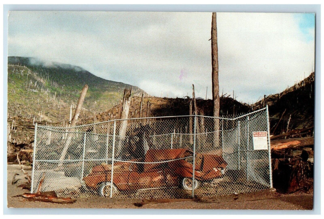 1989 Miners Car Caught MT. ST. Helens Eruption Stratovolcano Tacoma WA Postcard