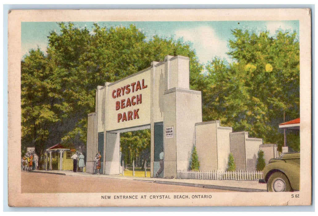 c1950's New Entrance at Crystal Beach Park, Ontario Canada Vintage Postcard