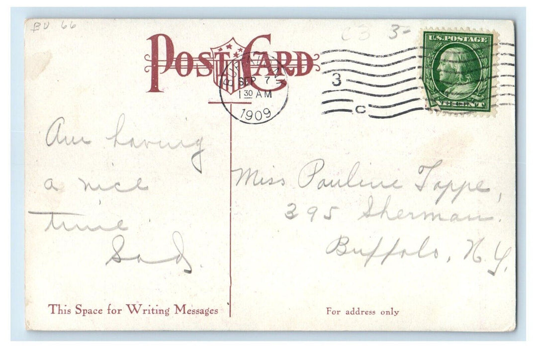 1909 Lafayette Presbyterian Church Street View Buffalo New York NY Postcard