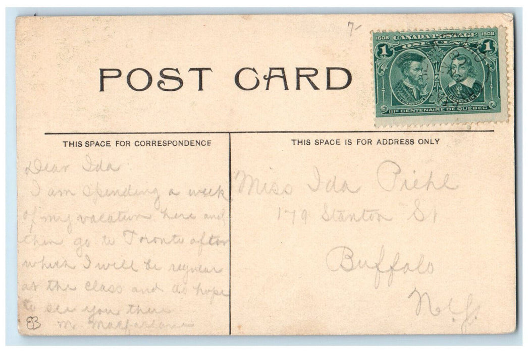 1908 Flag, Crowd, Photo Studio, Candies, Crystal Beach Canada Antique Postcard