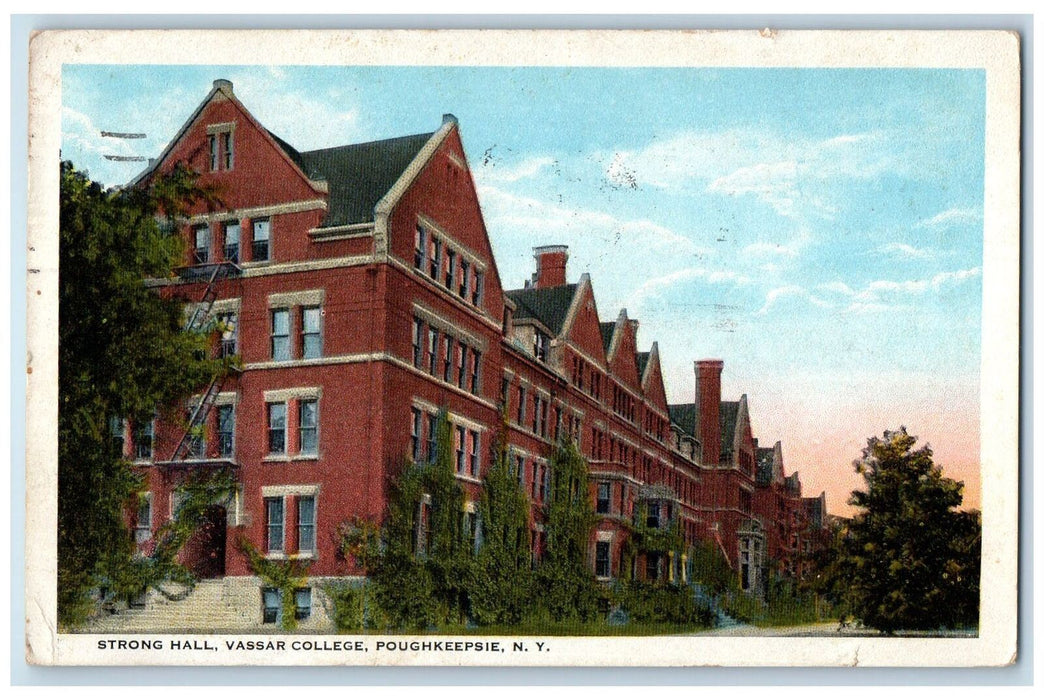 1923 Strong Hall Vassar College Exterior Poughkeepsie New York Posted Postcard