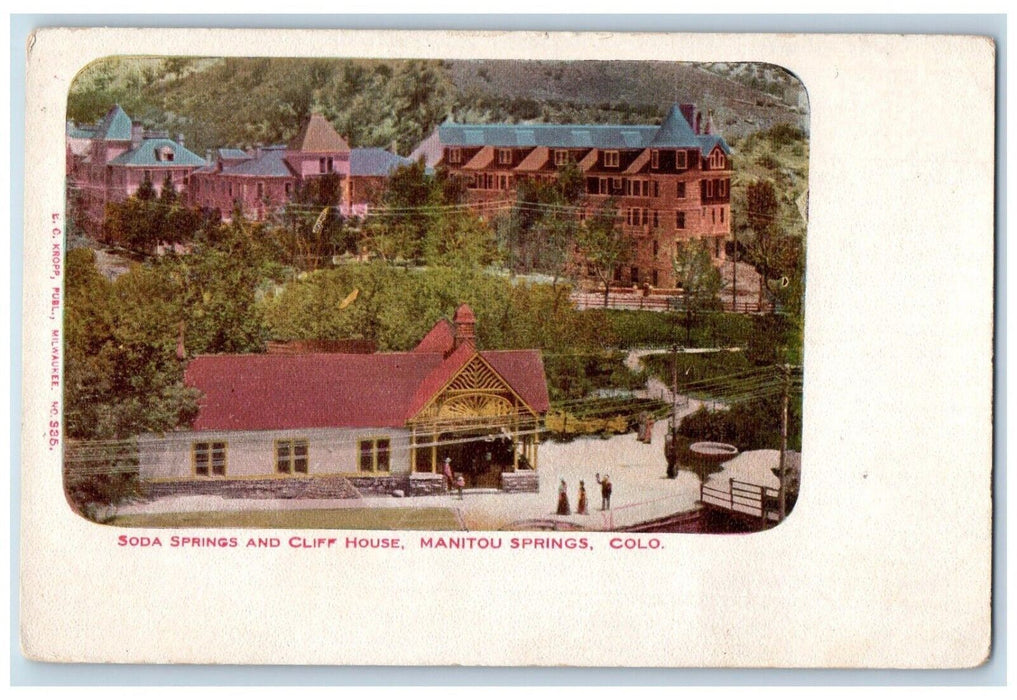 c1905 Soda Springs and Cliff House Manitou Springs Colorado CO Antique Postcard