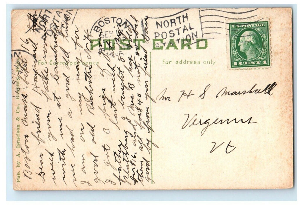 1916 Sheep Feeding In Franklin Park Boston Massachusetts MA Antique Postcard