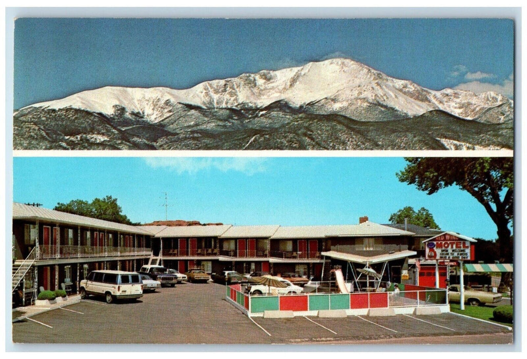 c1960 Red Wing Motel Beckers Lane El Paso Manitou Springs Colorado CO Postcard