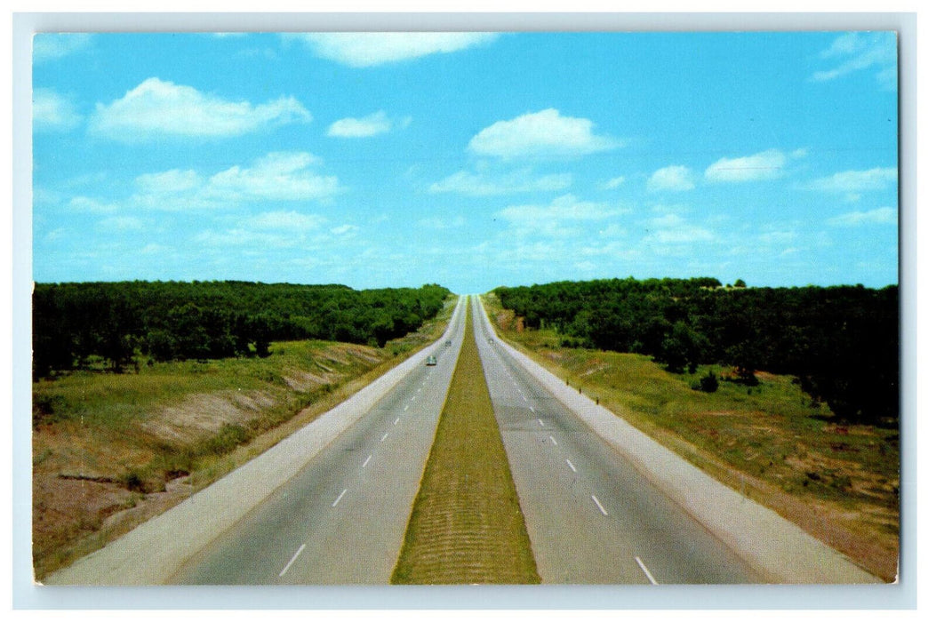 c1960s Turner Turnpike Scene Between Oklahoma City and Tulsa OK Postcard