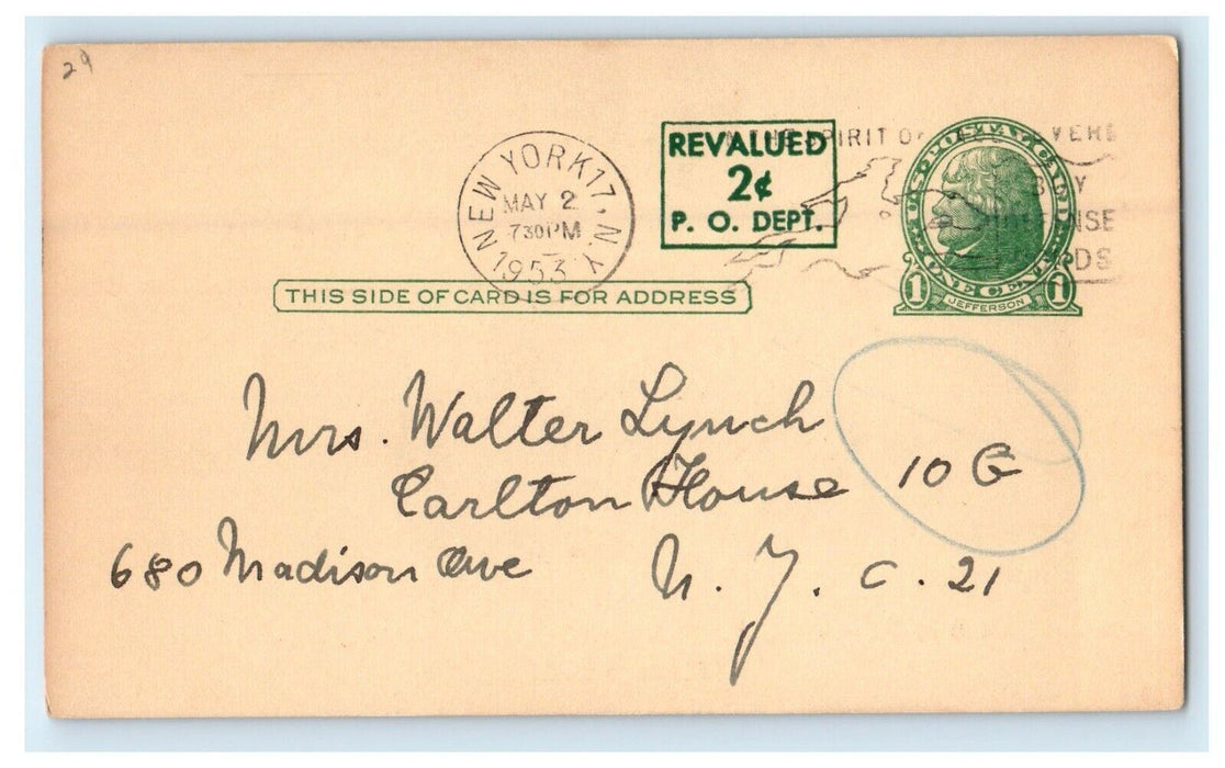 1953 Private Sale Finest Collection Pranka INC. New York NY Advertising Postcard