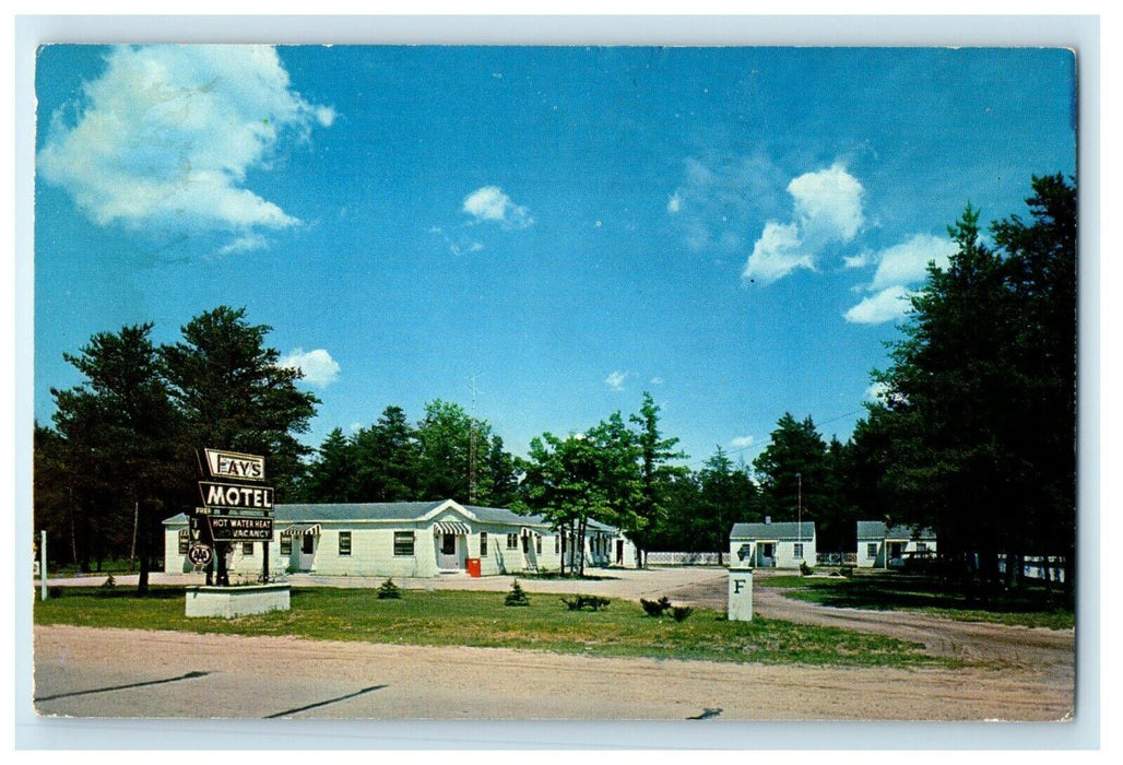 1952 Fay's Motel Roadside Grayling Michigan MI Posted Vintage Postcard