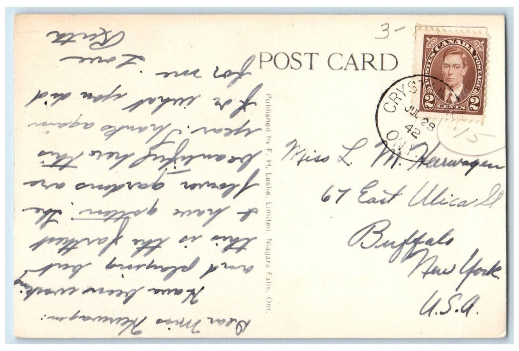 1942 Rock Garden Crystal Beach Ontario Canada Posted Vintage Postcard