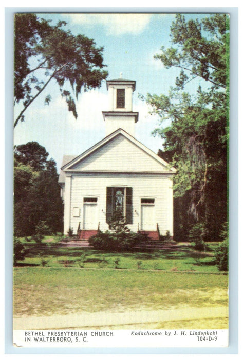 c1960s Bethel Presbyterian Church, Walterboro South Carolina SC Postcard