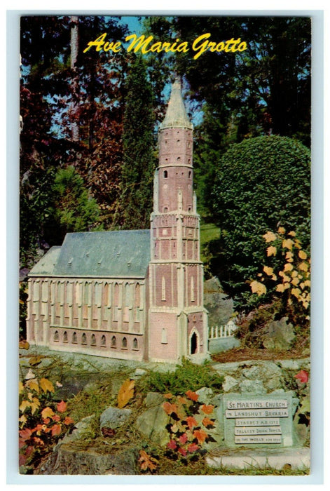 1970 Ava Maria Grotto St. Martin Church Cullman Alabama AL Vintage Postcard