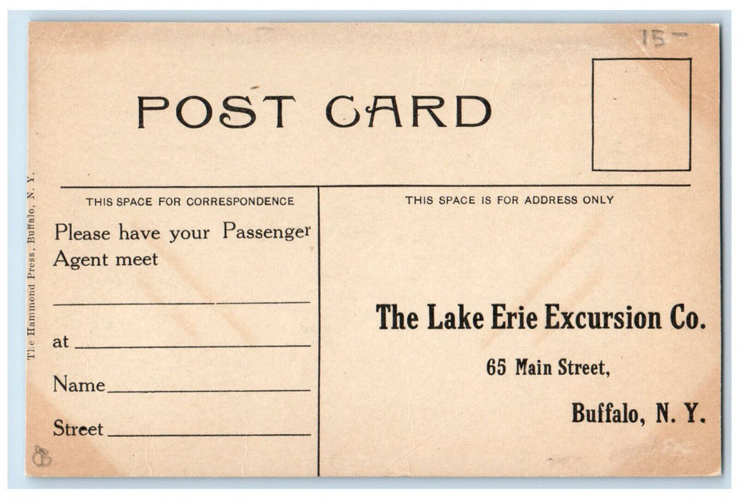 c1940's Crystal Beach Canada Postcard The Lake Erie Excursion Co. Postcard