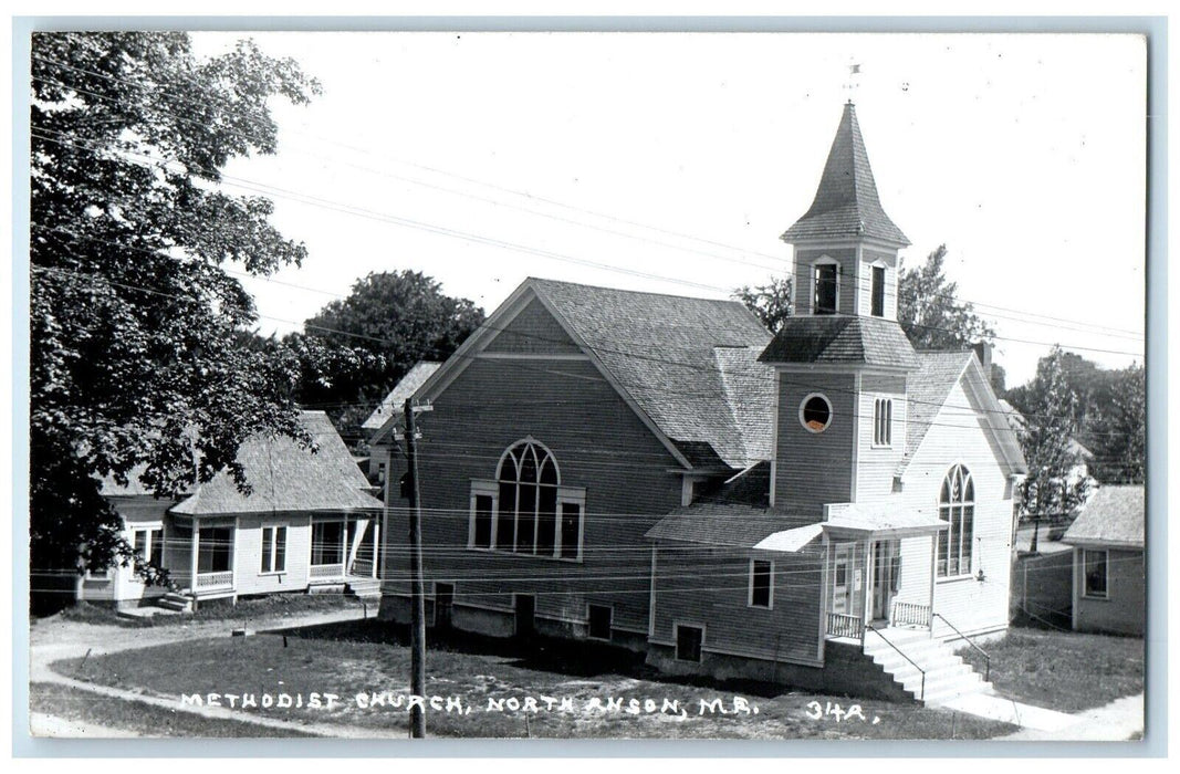 c1950's Methodist Church North Anson Maine ME RPPC Photo Unposted Postcard