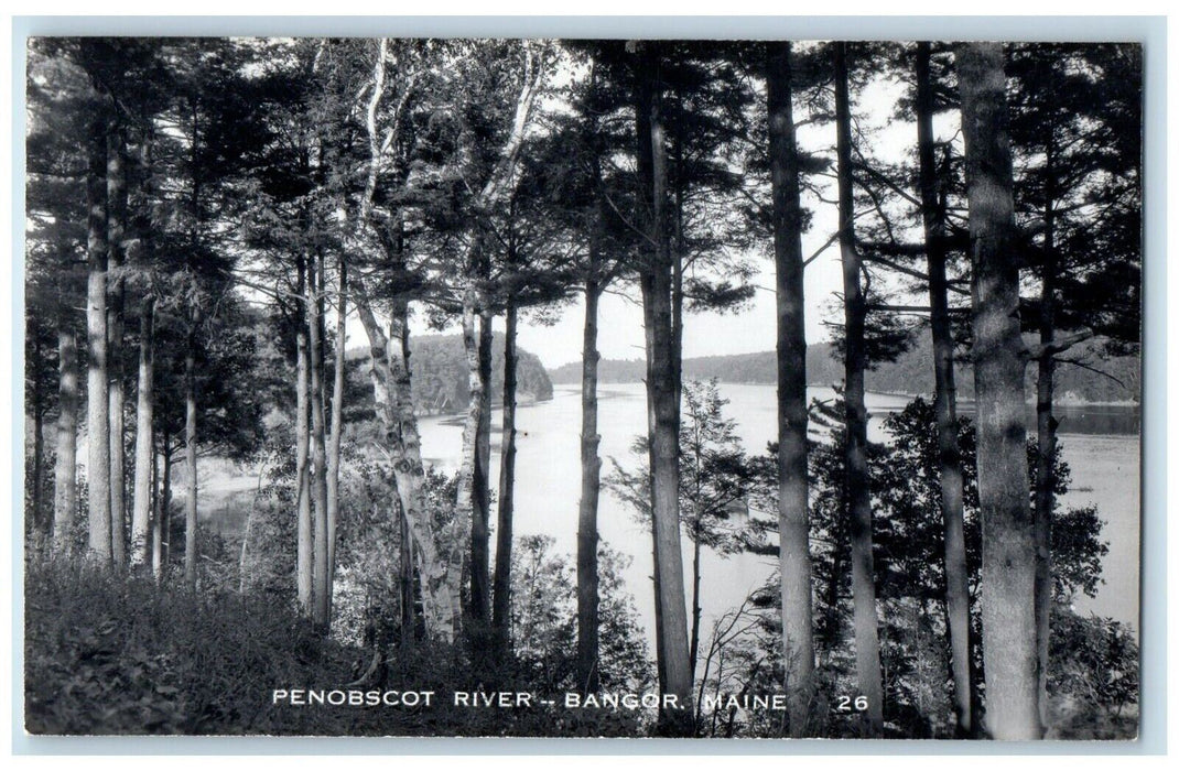 c1950's Penobscot River View  Bangor Maine ME RPPC Photo Unposted Postcard