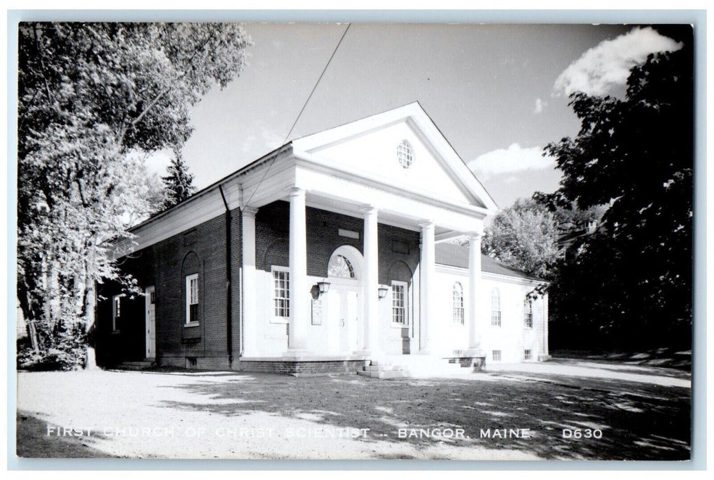 c1950's First Church Of Christ Scientist Bangor Maine ME RPPC Photo Postcard