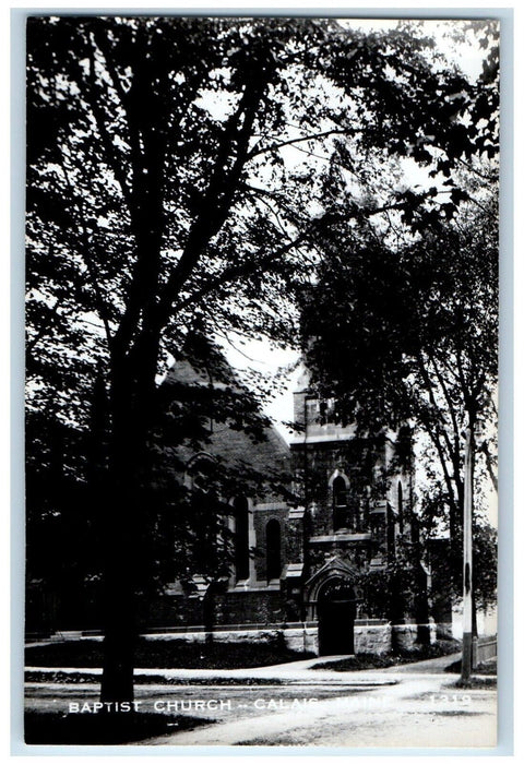 c1950's Baptist Church Calais Maine ME RPPC Photo Unposted Postcard