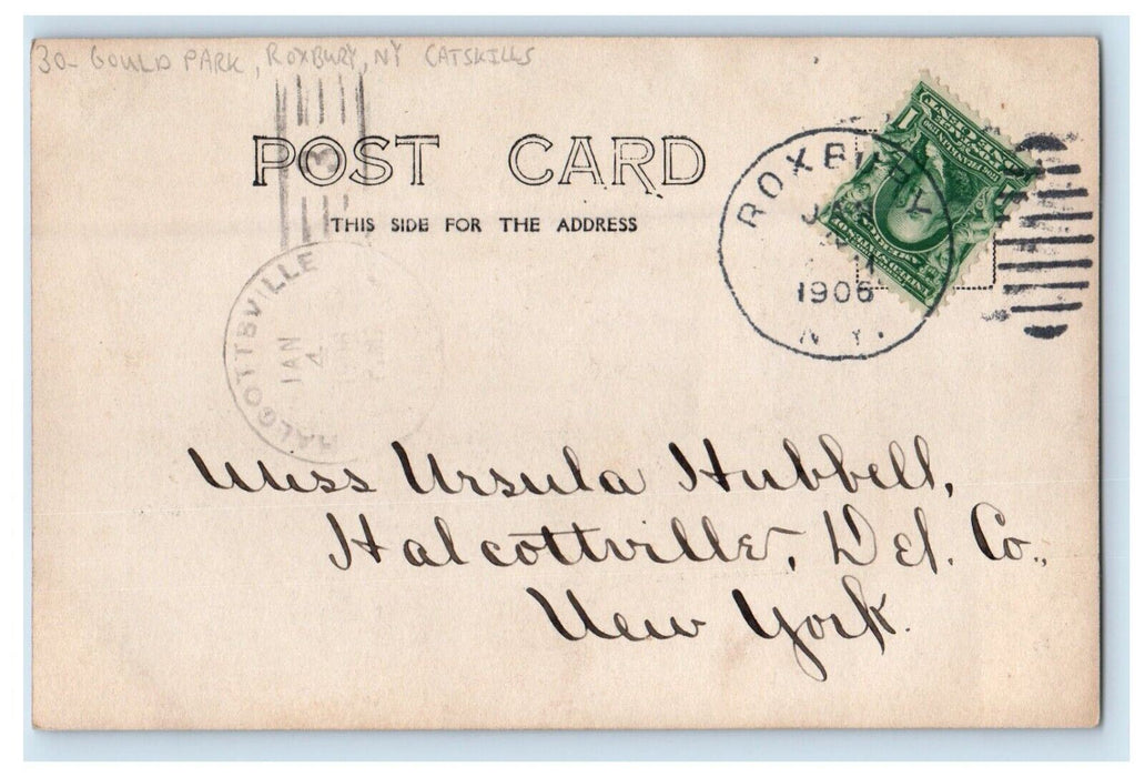 1906 Gould Park Roxbury New York NY, Catskills RPPC Photo Antique Postcard