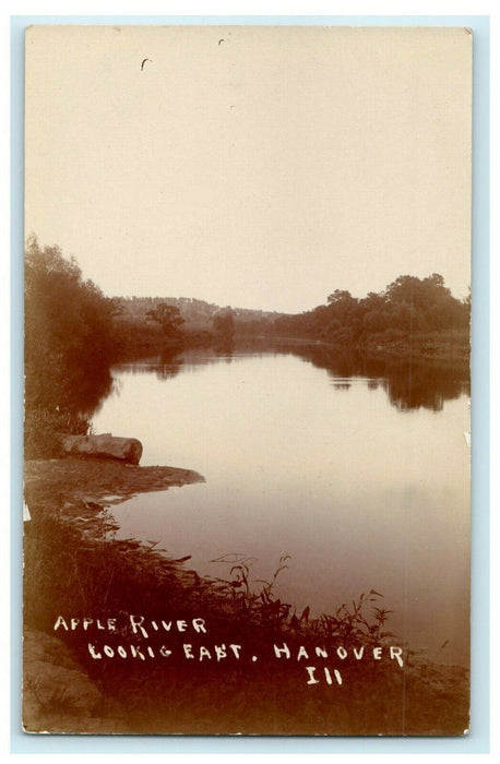 c1910 Apple River Looking East Hanover Illinois IL Amateur RPPC Photo Postcard