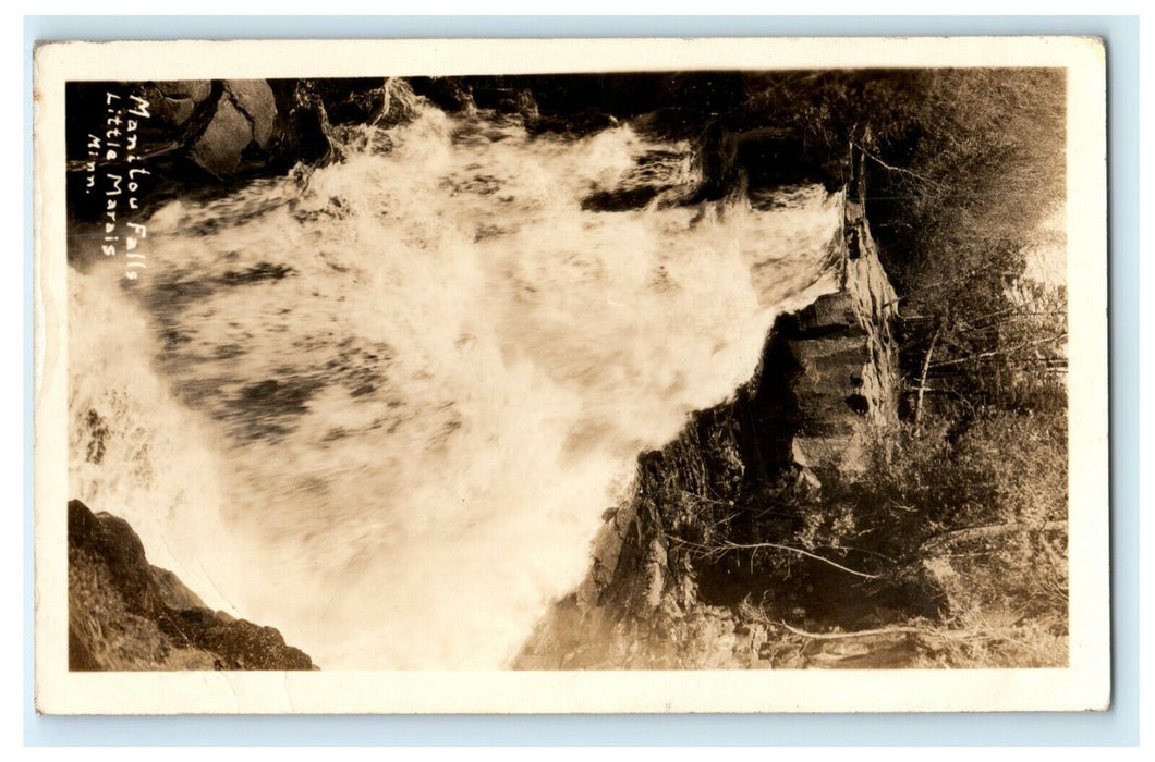 1937 Manitou Falls Little Marais Minnesota MN Vintage RPPC Photo Postcard