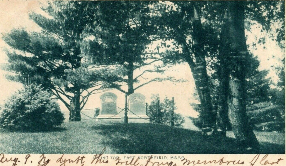 1907 Round Top East Northfield Massachusetts MA Graves Cemetery Postcard