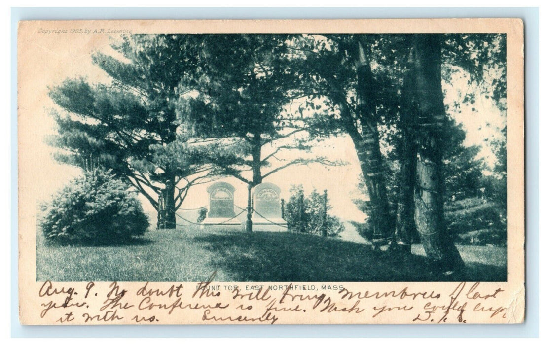 1907 Round Top East Northfield Massachusetts MA Graves Cemetery Postcard
