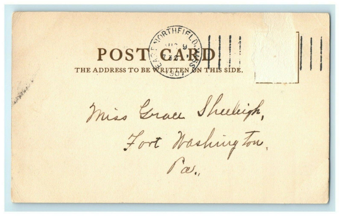 1907 Round Top East Northfield Massachusetts MA Graves Cemetery Postcard