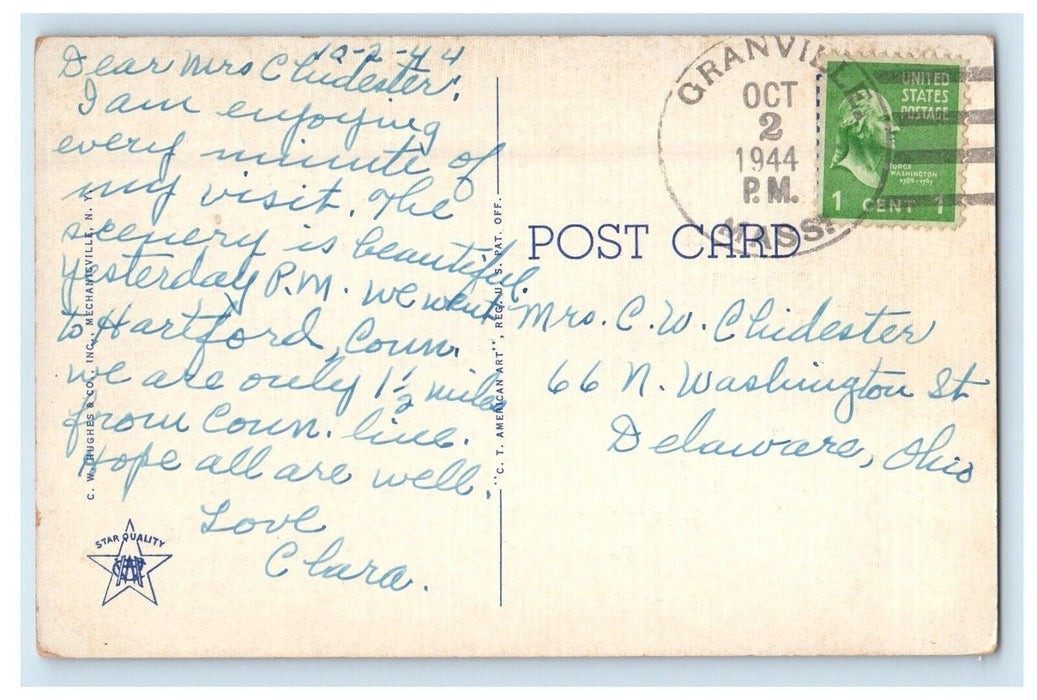 1944 Mt. Tekoa Jacobs Ladder Trail Near Woronoco Massachusetts MA Postcard