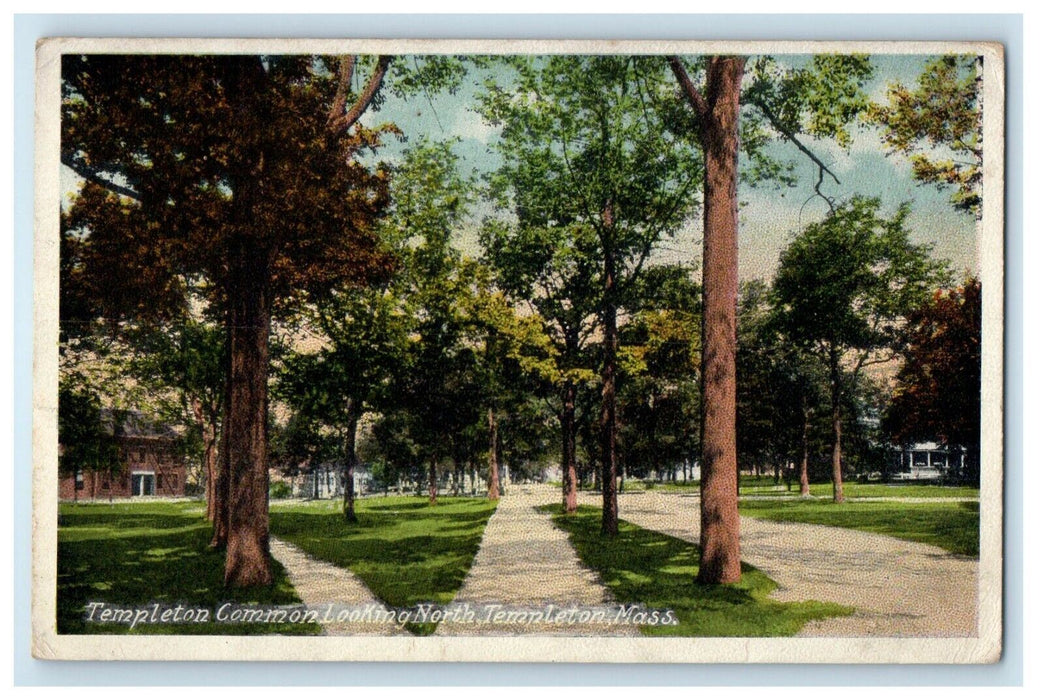 1913 Templeton Common Looking North Templeton Massachusetts MA Antique Postcard