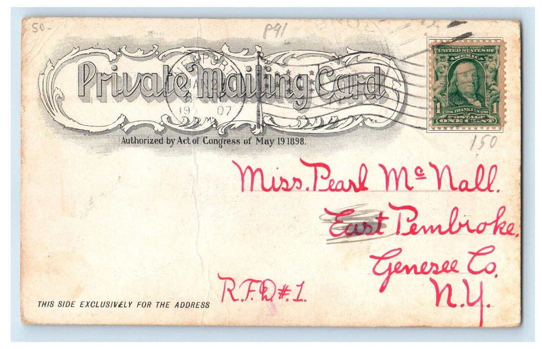 1901 "Beacon Rock" Souvenir of Newport Rhode Island RI PMC Posted Postcard