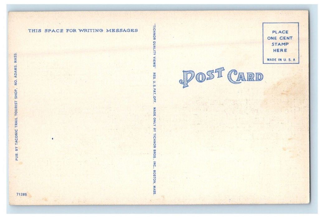 c1940's Top Of Taconic Trail Tourist Shop Cars Map Massachusetts MA Postcard