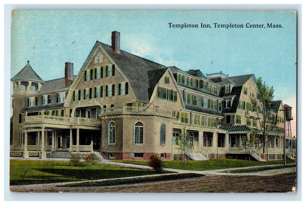 1913 Templeton Inn Building Templeton Center Massachusetts MA Antique Postcard
