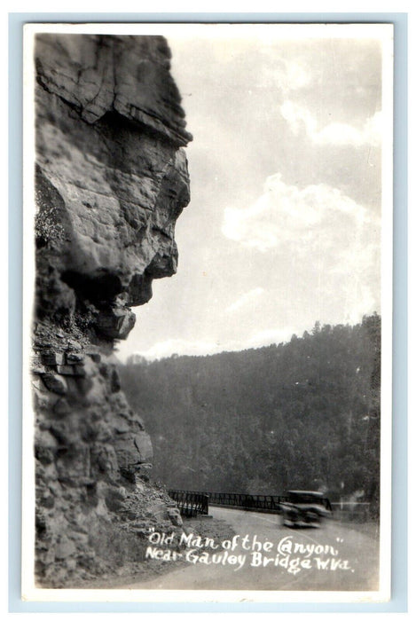 Old Man Of The Canyon Car Gauley Bridge West Virginia WV RPPC Photo Postcard