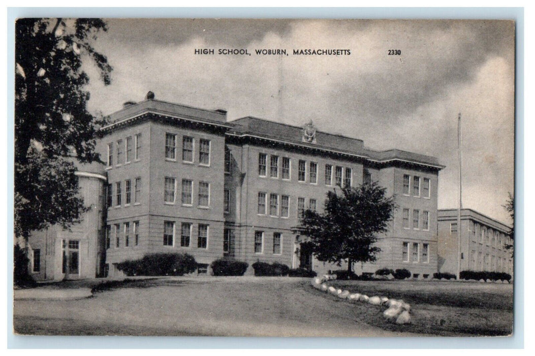 Woburn Massachusetts MA, High School Building Campus Unposted Postcard