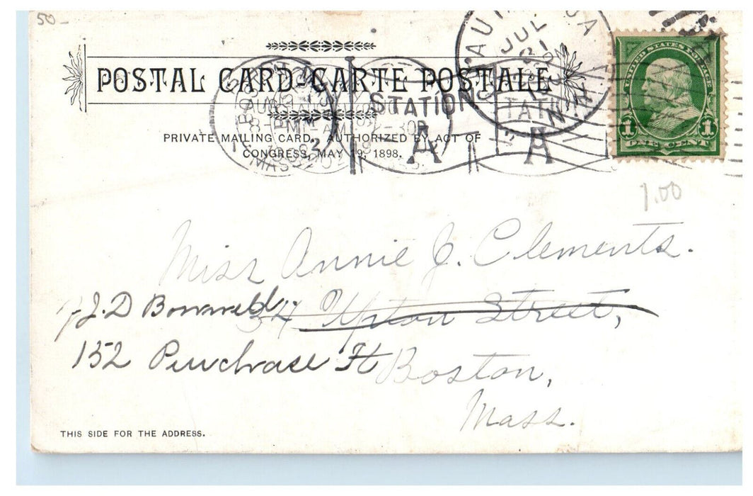 1902 Scene of Canoe Boats, Rivers, Trees in Chautauqua NY PMC Posted Postcard