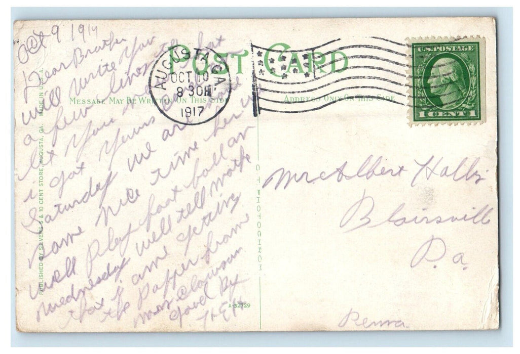 1917 Wilhenford Children's Hospital Augusta Georgia GA Asylum Posted Postcard