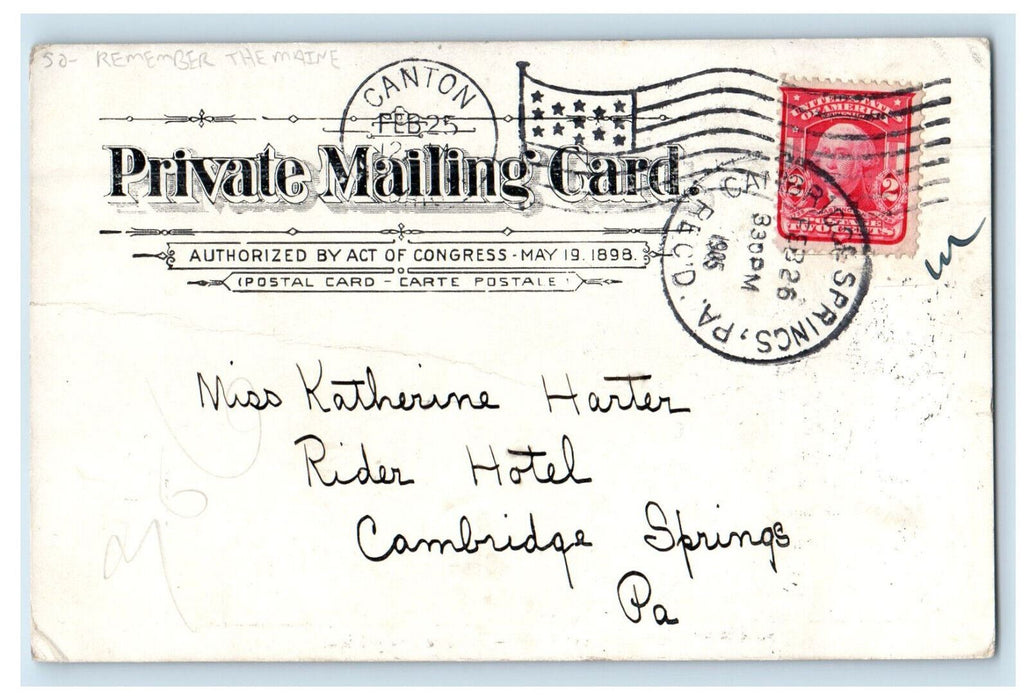 1905 Recieving Vault at West Lawn Remember the Maine PMC Posted Postcard