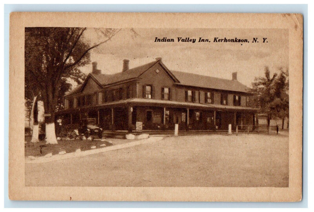 c1910's Indian Valley Inn Car Kerhonkson New York NY Unposted Antique Postcard
