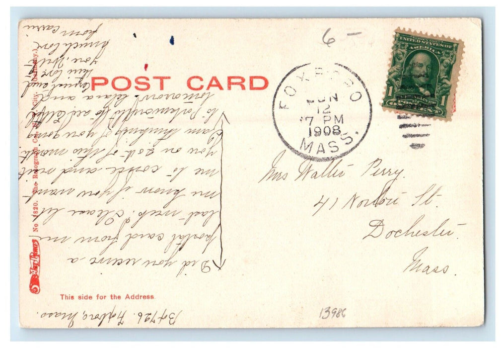1908 Unitarian Church Winchester Massachusetts MA Posted Antique Postcard