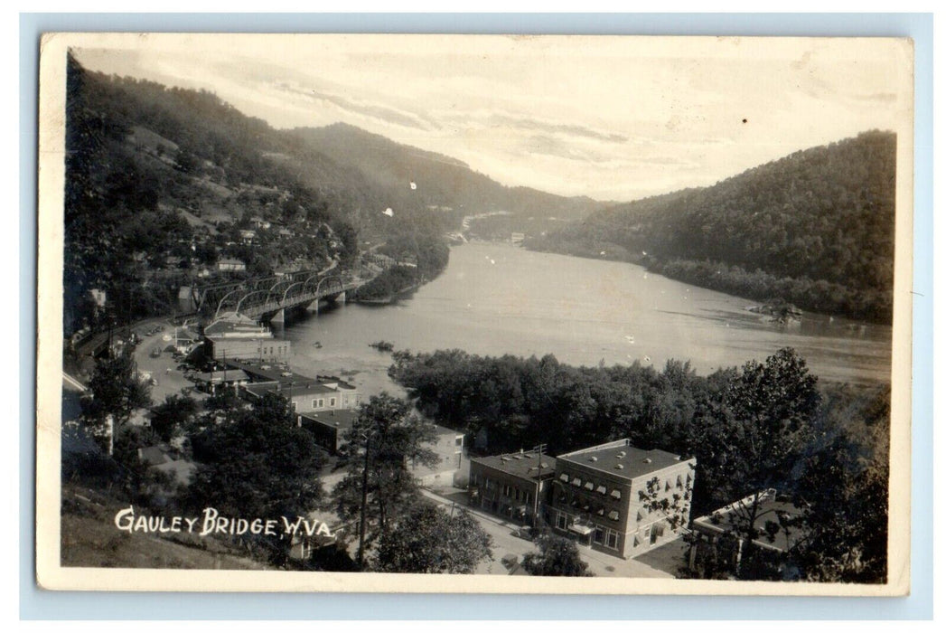 c1910's Bird's Eye View Of Gauley Bridge West Virginia WV RPPC Photo Postcard