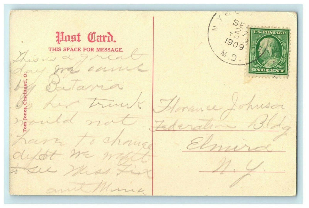 1909 Horse Shoe Lake Batavia New York NY Posted Antique Postcard