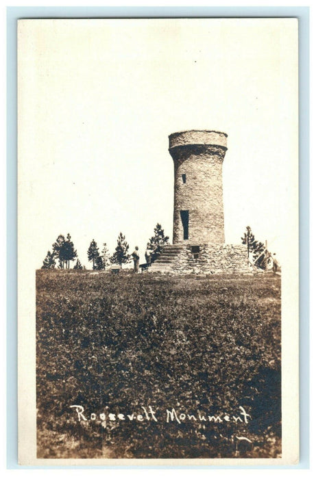 1919 Roosevelt Monument Deadwood South Dakota Black Hills Photo RPPC Postcard