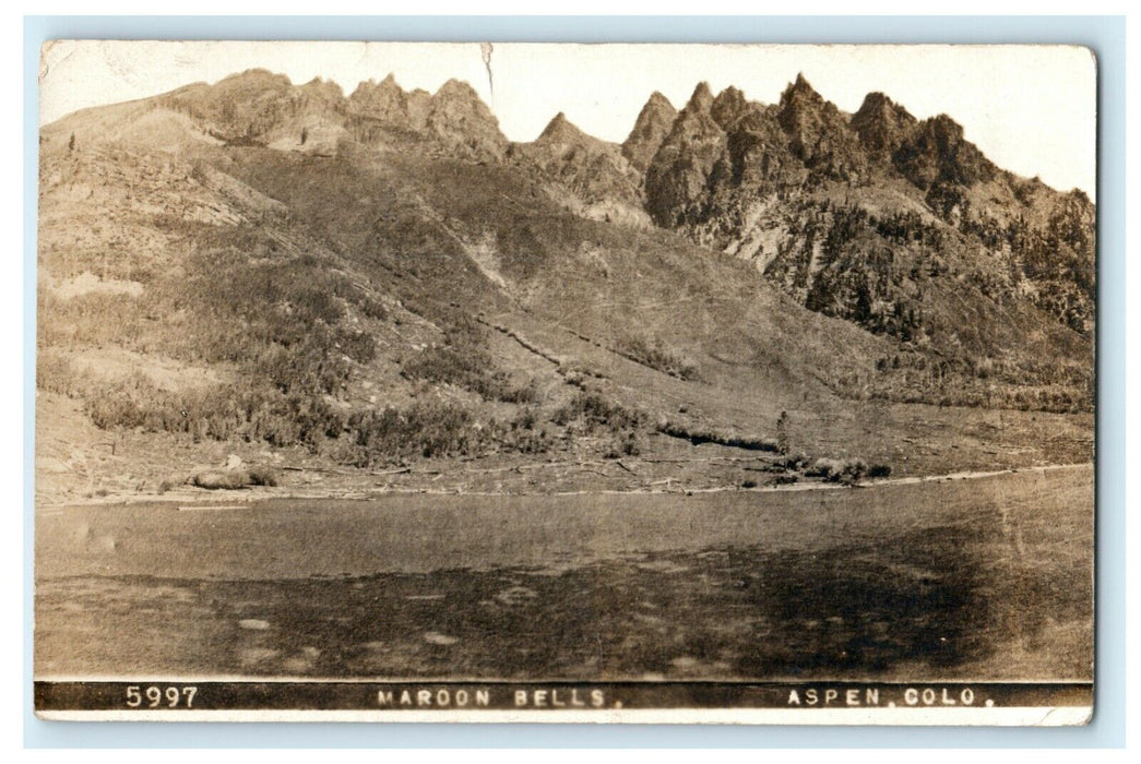 1912 Maroon Bells Aspen Colorado CO Posted Antique RPPC Photo Postcard