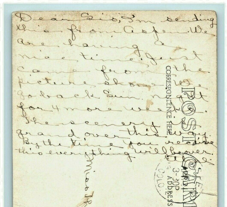 1912 Maroon Bells Aspen Colorado CO Posted Antique RPPC Photo Postcard