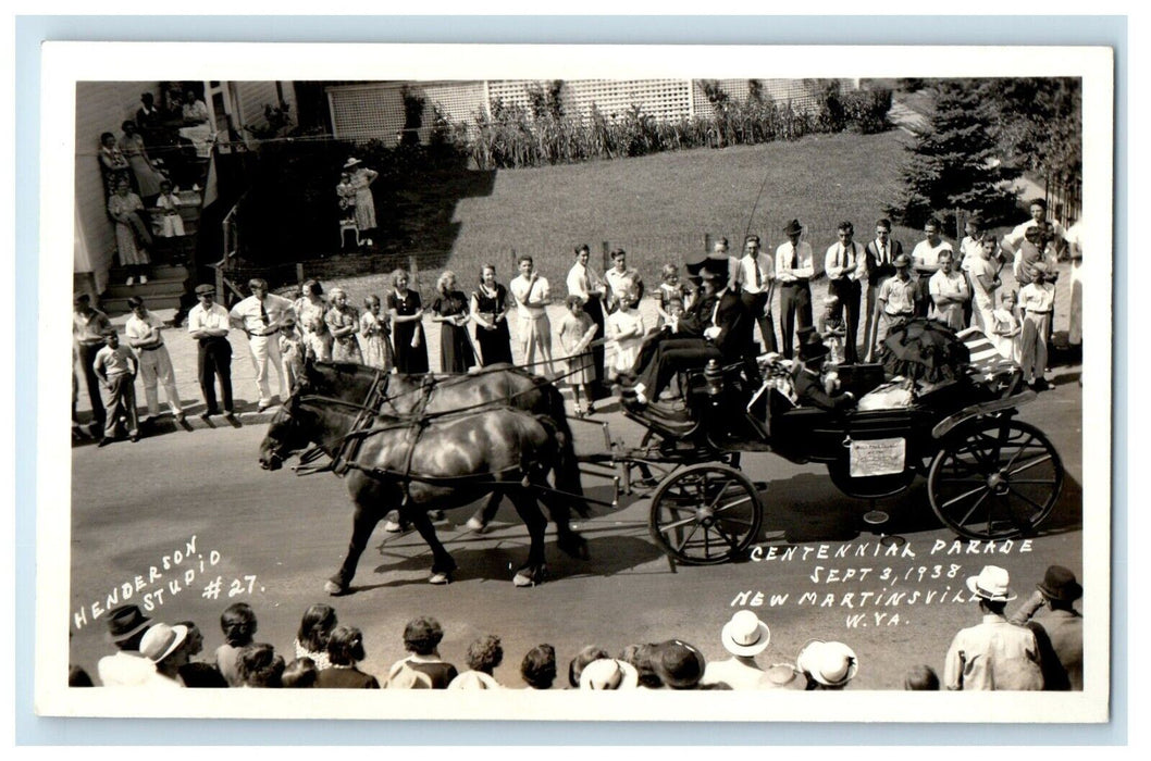 1938 Centennial Parade New Martinsville West Virginia WV RPPC Photo Postcard