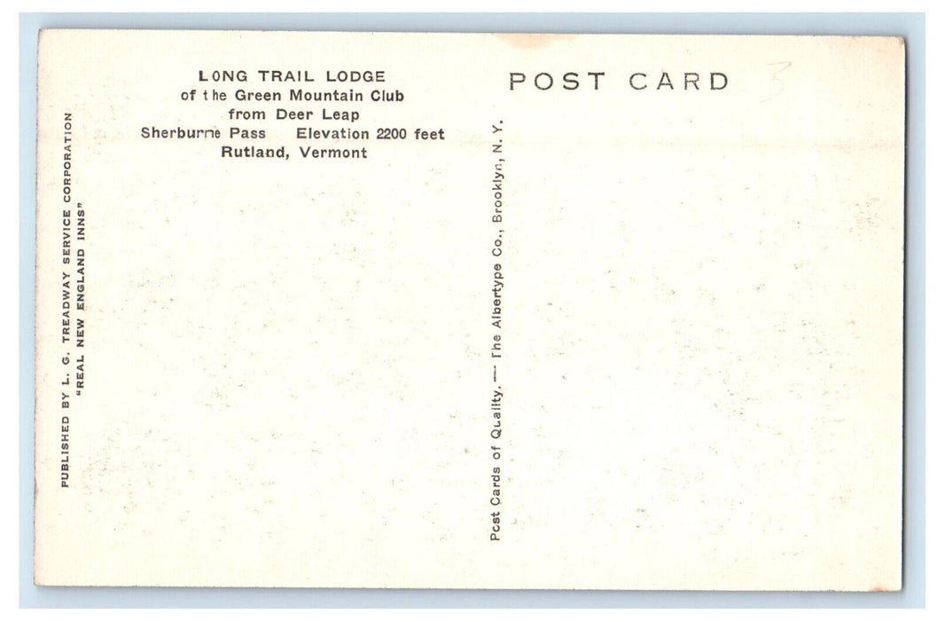 c1950s Long Trail Lodge of Green Mountain Club Rutland Vermont VT Postcard