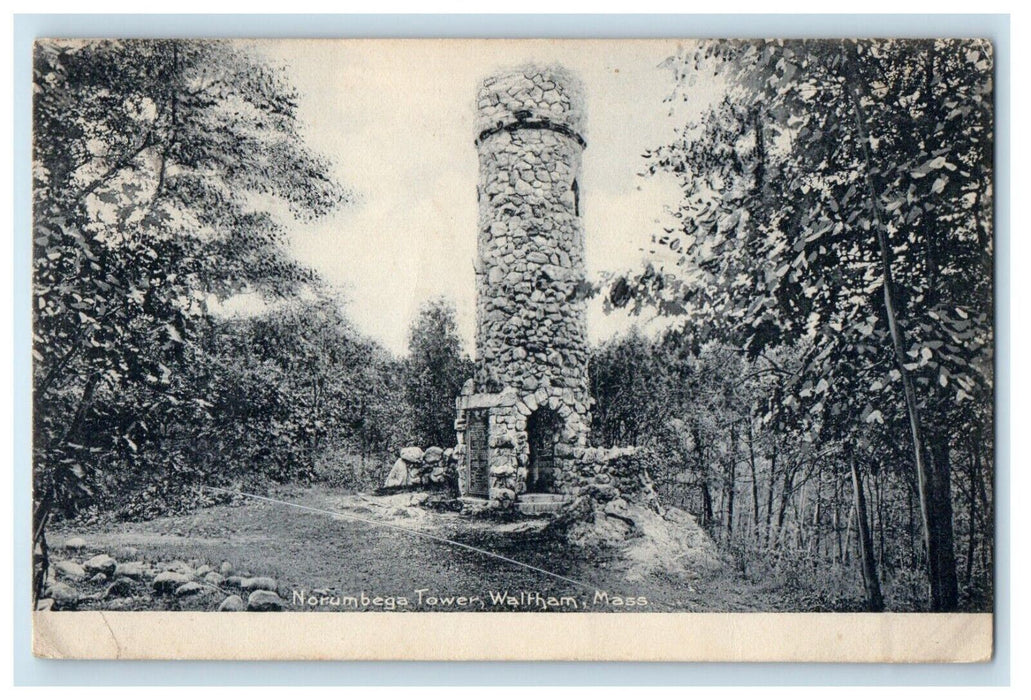 1909 Norumbega Tower Waltham Massachusetts MA Posted Antique Postcard