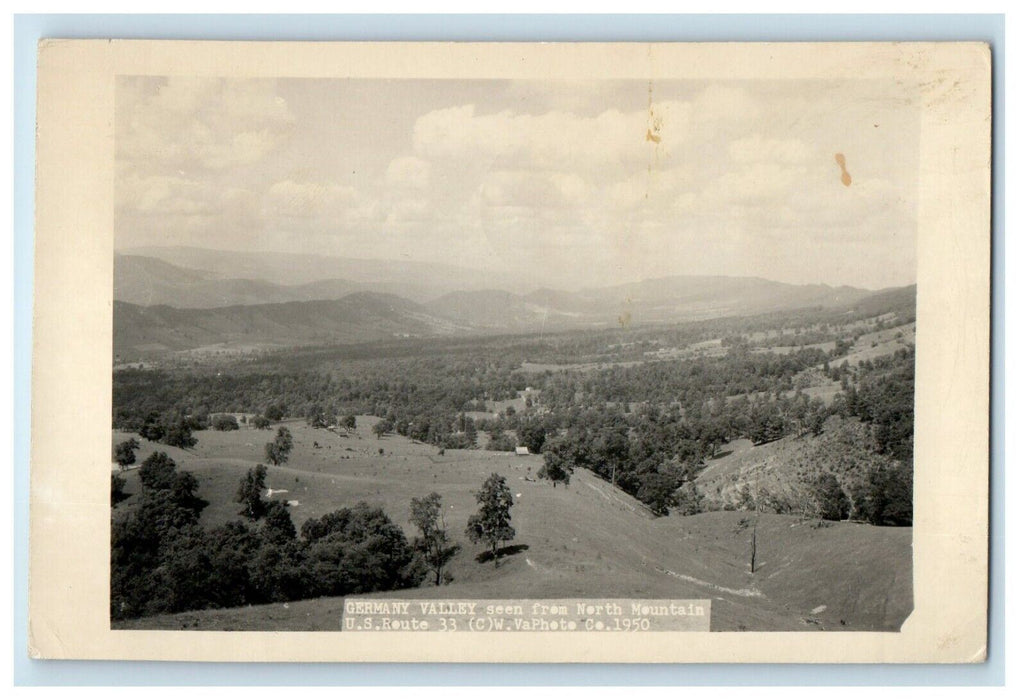 1955 Germany Valley Seen From North Mountain WV RPPC Photo Vintage Postcard
